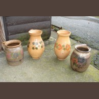 pottery with flowers